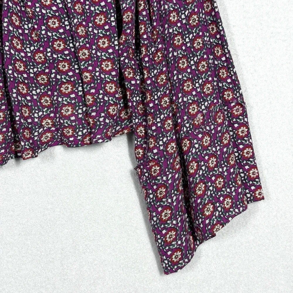 Free People Top Womens XS Malia Babydoll Jacket Embellished Floral Tie Front NWT